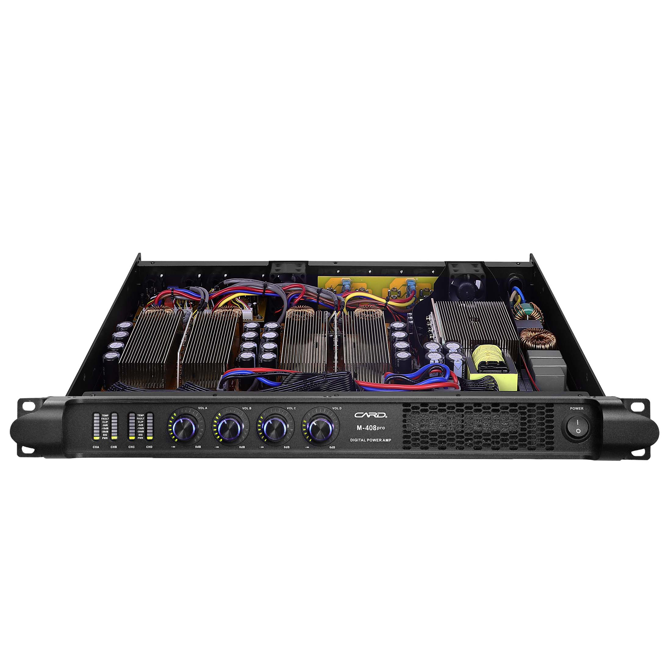 Light Weight Portable 1U Multi-Channel Class D PFC Metal Shell Amplifier CE ROHS Certified 8/4 Ohm for Concert