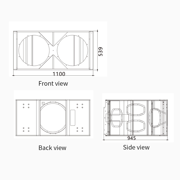 Commercial Black 1200W Subwoofer Passive Line Array