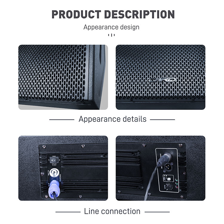 Professional Stage Active Monitor Full Range Speaker