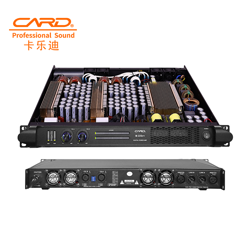 Portable 2/4 Multi-Channel 4 Ohm Stereo Power Amplifier Metal Shell for Conference Halls