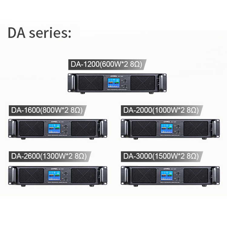 Class d 2U 2 Channel Digital Stereo Audio system 1500w amplifiers