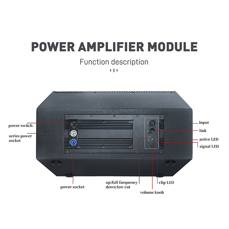 Professional Stage Active Monitor Full Range Speaker