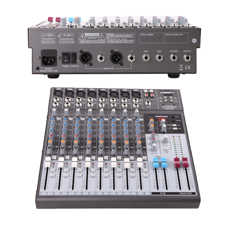 Stage Equipment Stereo USB Player 8 Way Low Noise Mixer